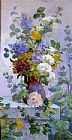 Summer Flowers with Hollyhocks by Eugene Henri Cauchois